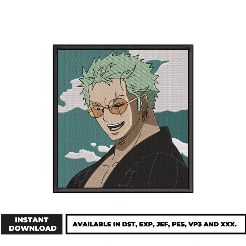 Zoro rectangle embroidery design (2)