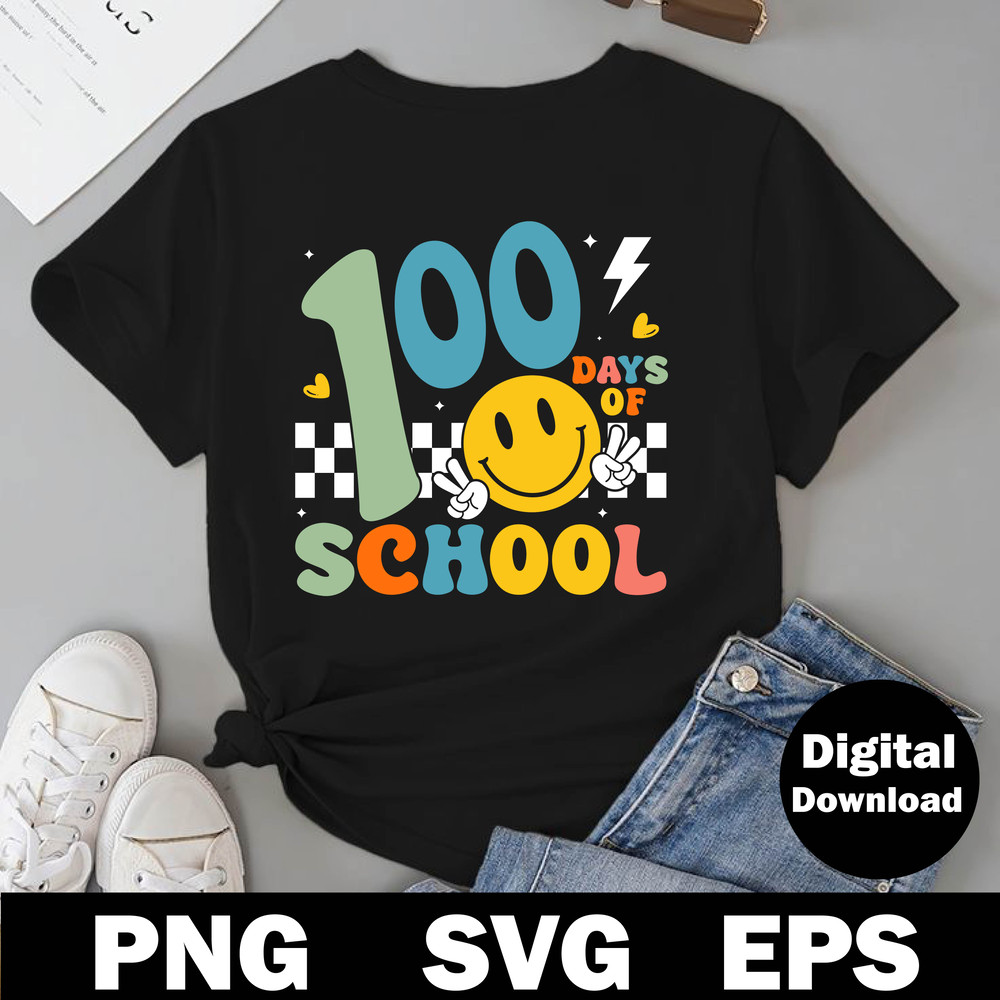 100 Days Of School Svg Png Teacher Png Student Png Cute School Design Digital File 0