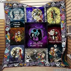 jack skellington quilt blanket, jack skellington halloween blanket, bedding blanket, quilt blanket, custom quilt blanket