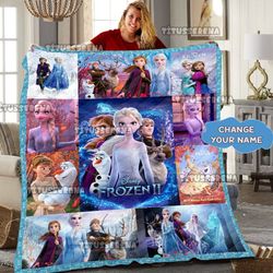 personalized frozen quilt blanket, frozen fleece blanket, disney elsa anna birthday gifts, elsa anna christmas gifts for