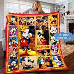 personalized mickey mouse quilt blanket mickey mouse bedding set mickey mouse christms gifts birthday gift for kids.jp