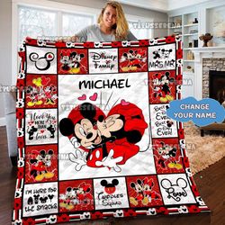 personalized mickey mouse quilt blanket, mickey mouse fleece blanket, mickey mouse birthday gifts, christmas gift for ki