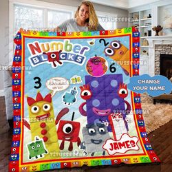 personalized numberblocks quilt blanket numberblocks bedding set, numberblocks christmas gifts birthday gifts for kids