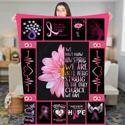 cancer i'm strong blanket cancer warrior fleece sherpa blanket breast cancer warrior,cancer awareness blanket,christmas
