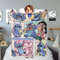 Blue Dog Blanket, Custom Name Cartoon Characters Fleece Blanket, Birthday Gift For Family, Cartoon Quilt Bedding.jpg