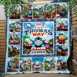 custom thomas and friends quilt blanket, thomas and friends bedding set, thomas and friends kids bedding set, thomas & f