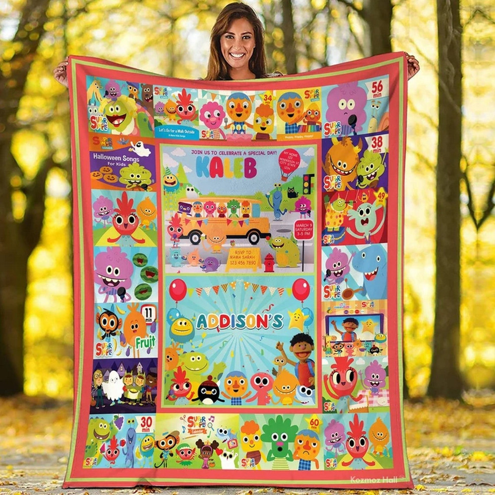 Personalized Super Simple Fleece Blanket, Super Simple Cartoon Throw Blanket For Couch Sofa, Christmas Gift, Birthday Gifts For Daughter.jpg