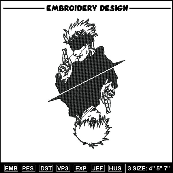Gojo poster Embroidery Design, Jujutsu Embroidery, Embroidery File, Anime Embroidery, Anime shirt,Digital download.jpg