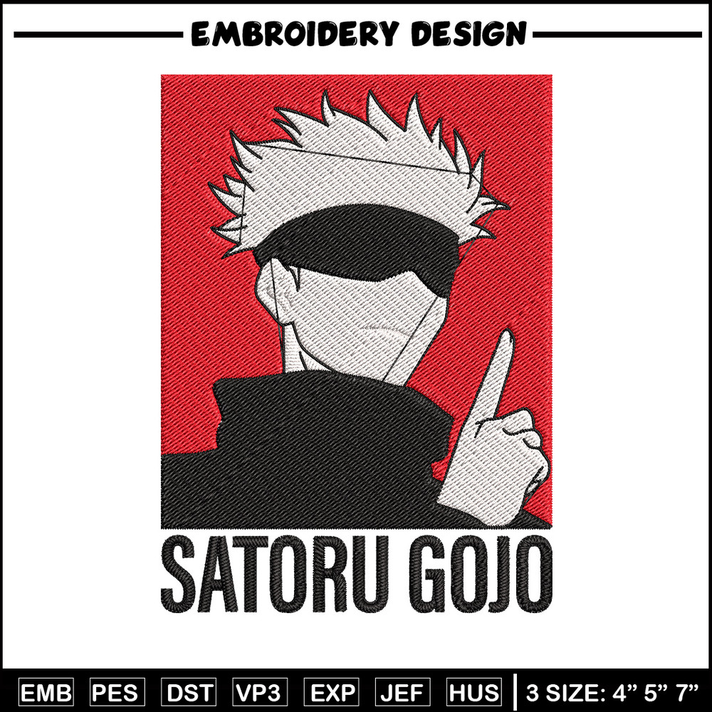 Gojo poster Embroidery Design, Jujutsu Embroidery, Embroidery File, Anime Embroidery,Anime shirt, Digital download.jpg