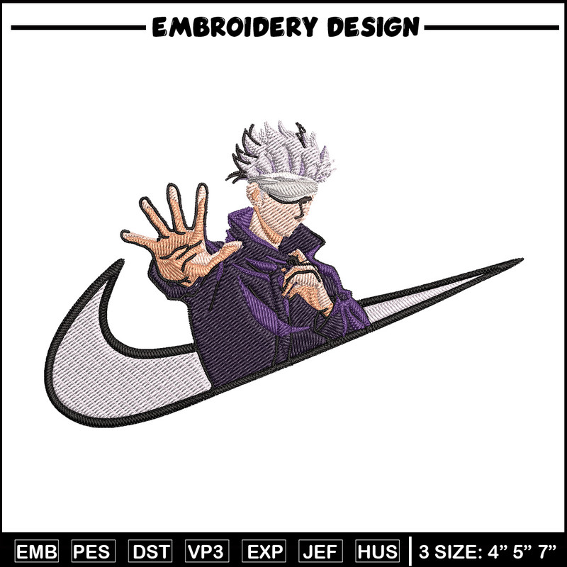 Gojo x nike Embroidery Design, Jujutsu Embroidery, Embroidery File, Nike Embroidery, Anime shirt, Digital download..jpg