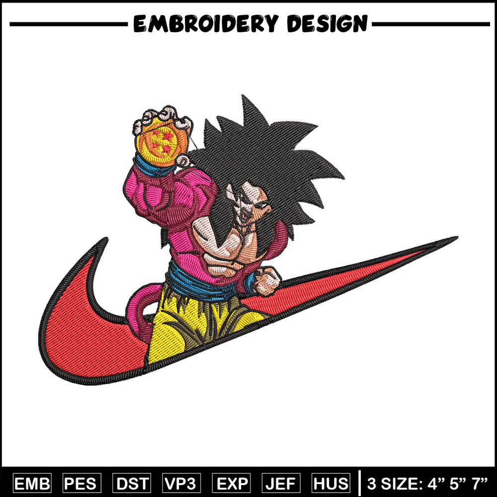 Goku x nike Embroidery Design, Dragonball Embroidery, Embroidery File, Nike Embroidery, Anime shirt, Digital download.jpg