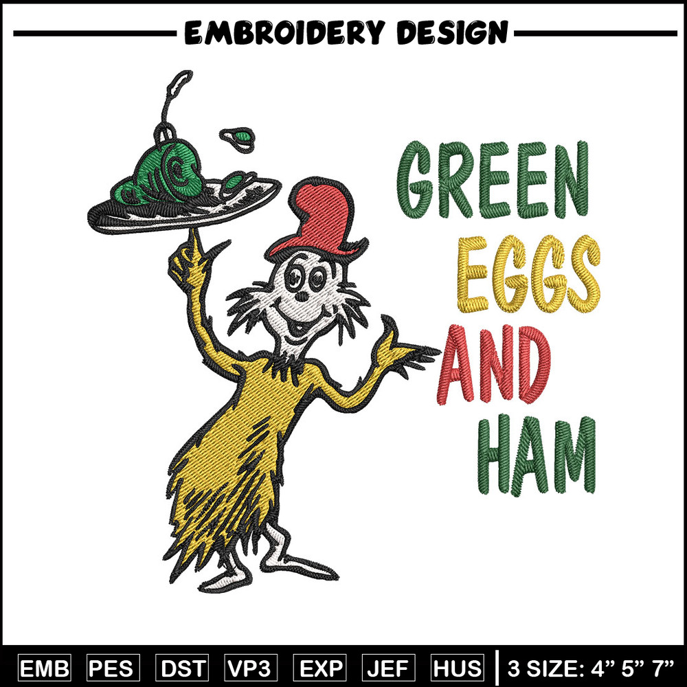 Green eggs and ham Embroidery Design, Dr Seuss Embroidery, Embroidery File, Embroidery design, Digital download.jpg