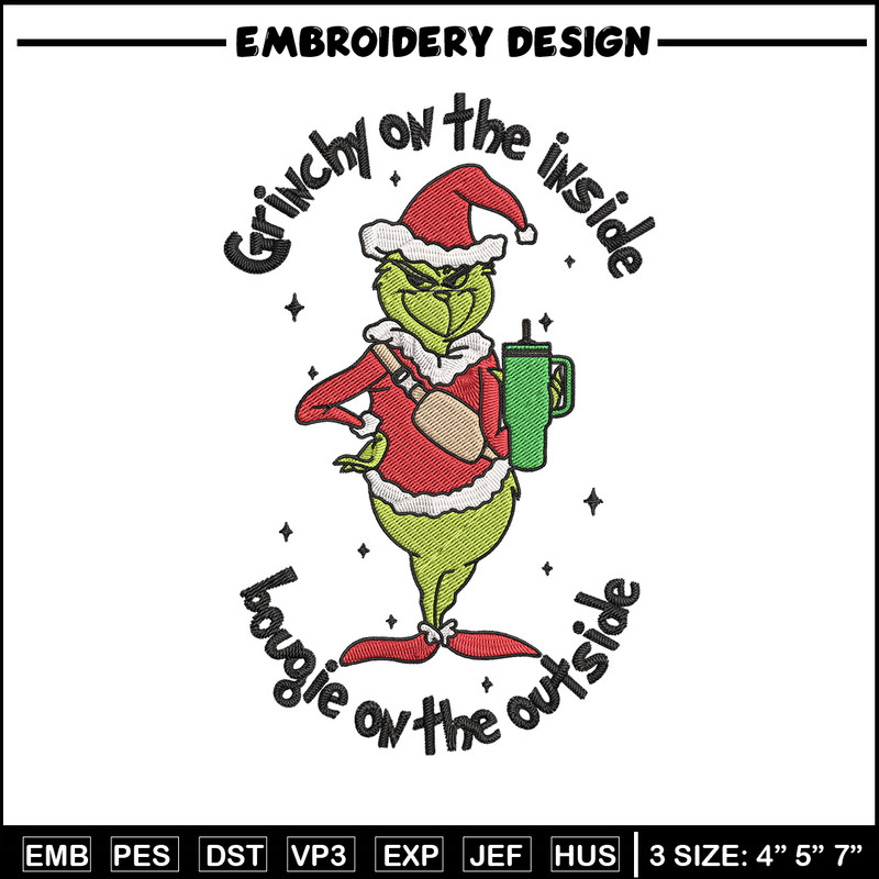 Grinchy Embroidery Design, Grinch Embroidery, Embroidery File, Chrismas Embroidery, Anime shirt, Digital download..jpg