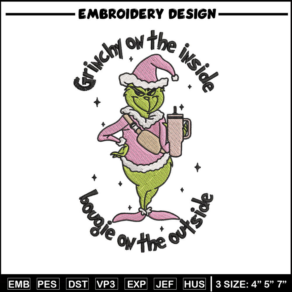 Grinchy Embroidery Design, Grinch Embroidery, Embroidery File, Chrismas Embroidery, Anime shirt,Digital download..jpg
