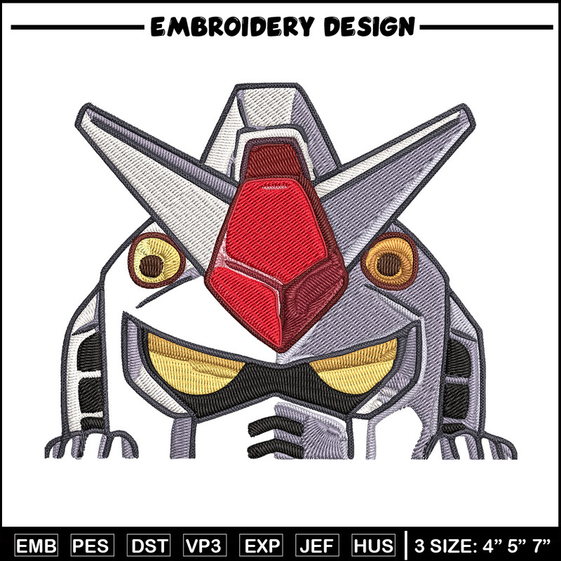 Gundam Peeker Embroidery Design, Gundam Embroidery, Embroidery File, Anime Embroidery, Anime shirt, Digital download..jpg