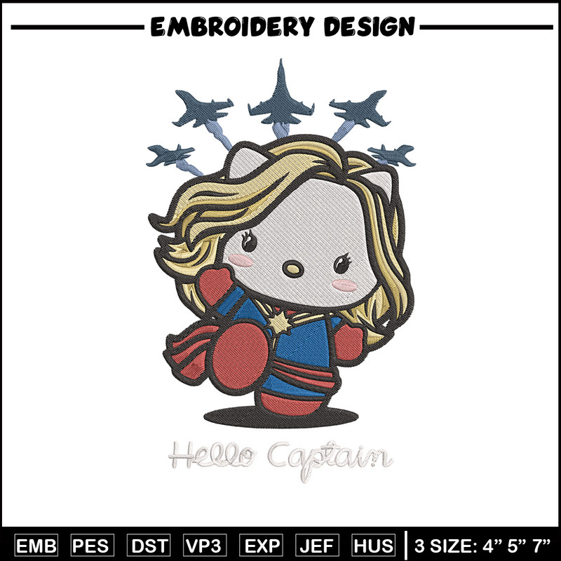 Hello captain Embroidery Design, Hello kitty Embroidery, Embroidery File, Anime Embroidery, Anime shirt,Digital download.jpg