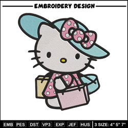 Hello kitty shopping Embroidery Design, Hello kitty Embroidery, Embroidery File, Anime Embroidery, Digital download