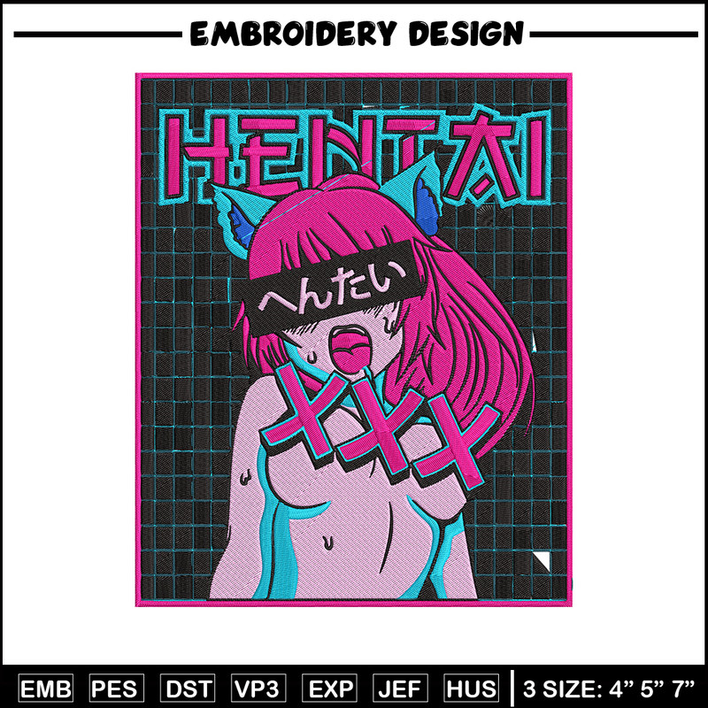 Hentai Poster Embroidery Design, Hentai Embroidery, Embroidery File, Anime Embroidery, Anime shirt, Digital download.jpg