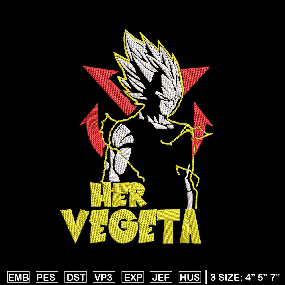 Her Vegeta Embroidery Design, Dragonball Embroidery, Embroidery File, Anime Embroidery, Anime shirt, Digital download.jpg