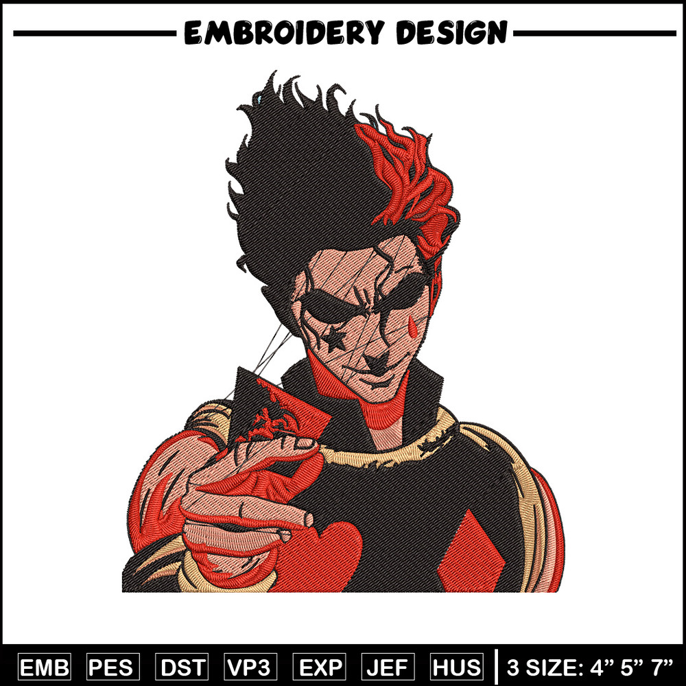 Hisoka Poster Embroidery Design, Hxh Embroidery, Embroidery File, Anime Embroidery, Anime shirt, Digital download.jpg