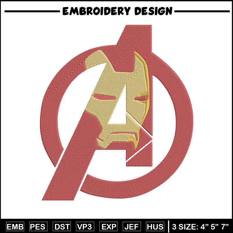 Iron man logo Embroidery Design, Marvel Embroidery, Embroidery File, Anime Embroidery, Anime shirt, Digital download.jpg