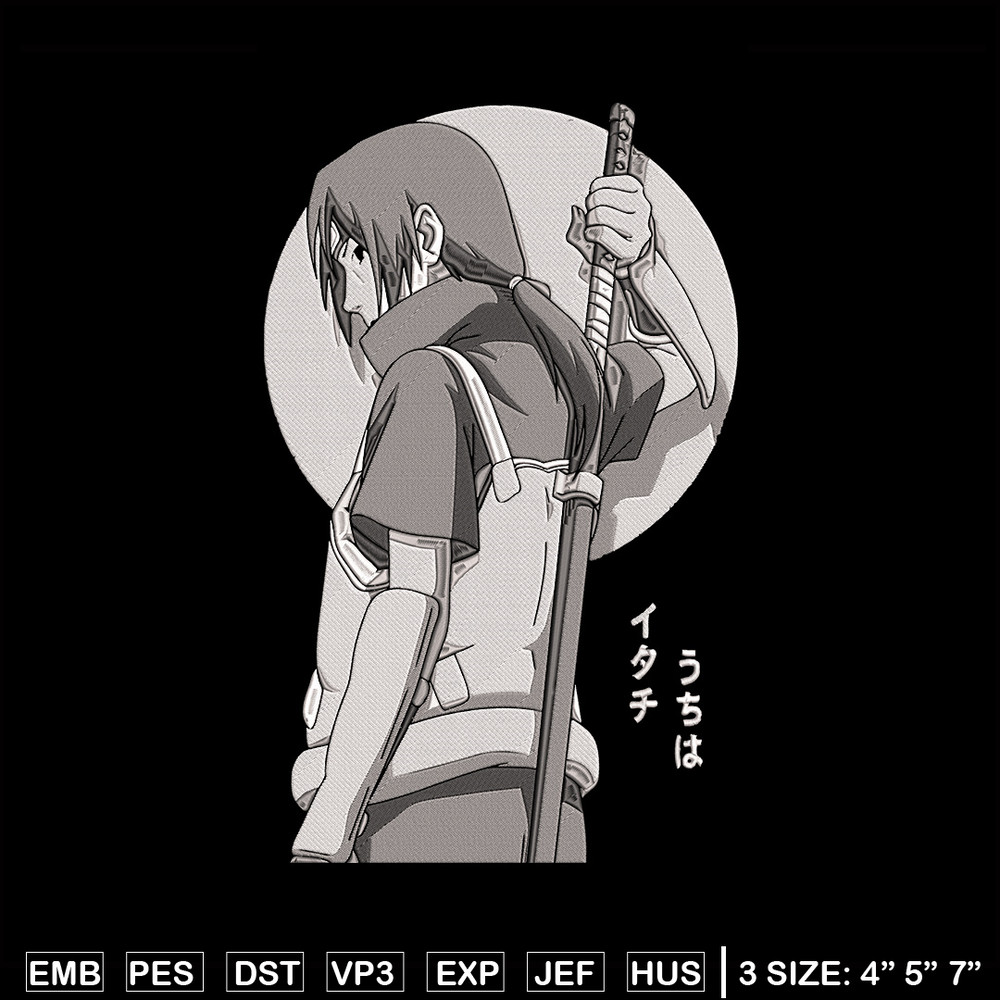 Itachi ninja Embroidery Design, Naruto Embroidery, Embroidery File, Anime Embroidery, Anime shirt, Digital download.jpg