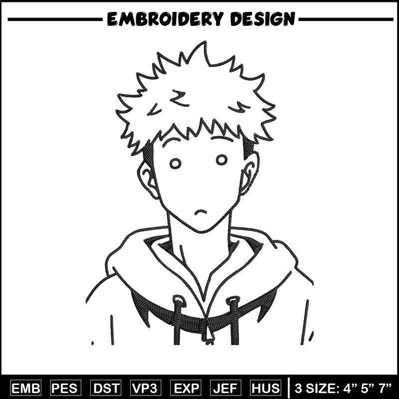 Itadori Yuji Embroidery Design,Jujutsu Embroidery, Embroidery File, Anime Embroidery, Anime shirt, Digital download.jpg