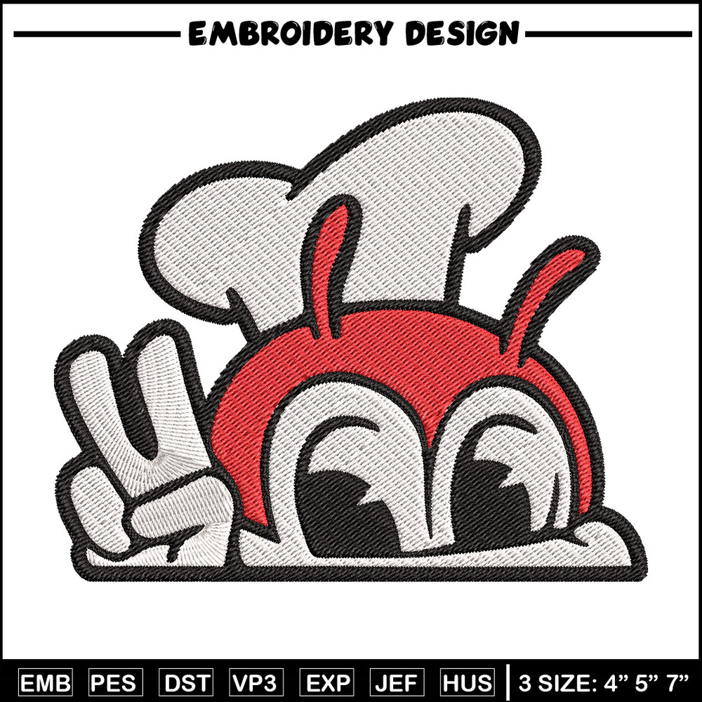 Jollibee Peek Embroidery Design, Logo Embroidery, Embroidery File, Anime Embroidery, Anime shirt, Digital download.jpg