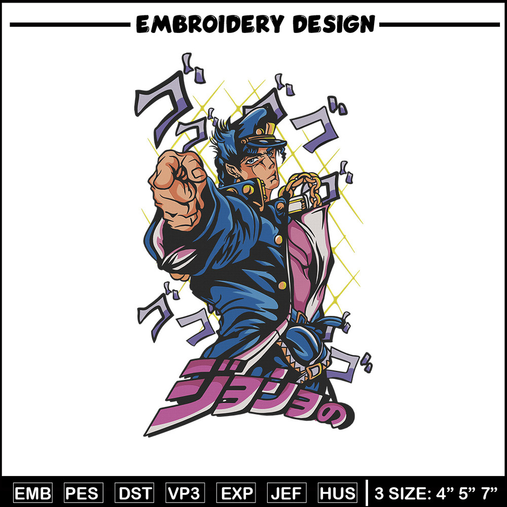 Jotaro meme Embroidery Design, Jojo Embroidery, Embroidery File, Anime Embroidery, Anime shirt, Digital download.jpg