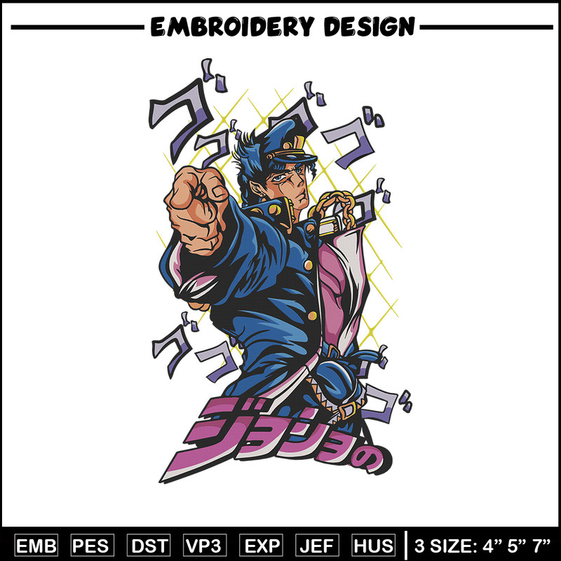 Jotaro meme Embroidery Design, Jojo Embroidery, Embroidery File, Anime Embroidery, Anime shirt, Digital download.jpg
