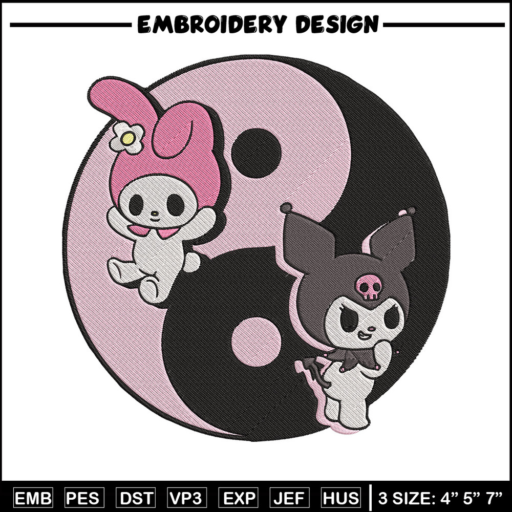 Kawaii Kuromi Embroidery Design, Hello kitty Embroidery, Embroidery File,Anime Embroidery, Anime shirt, Digital download.jpg