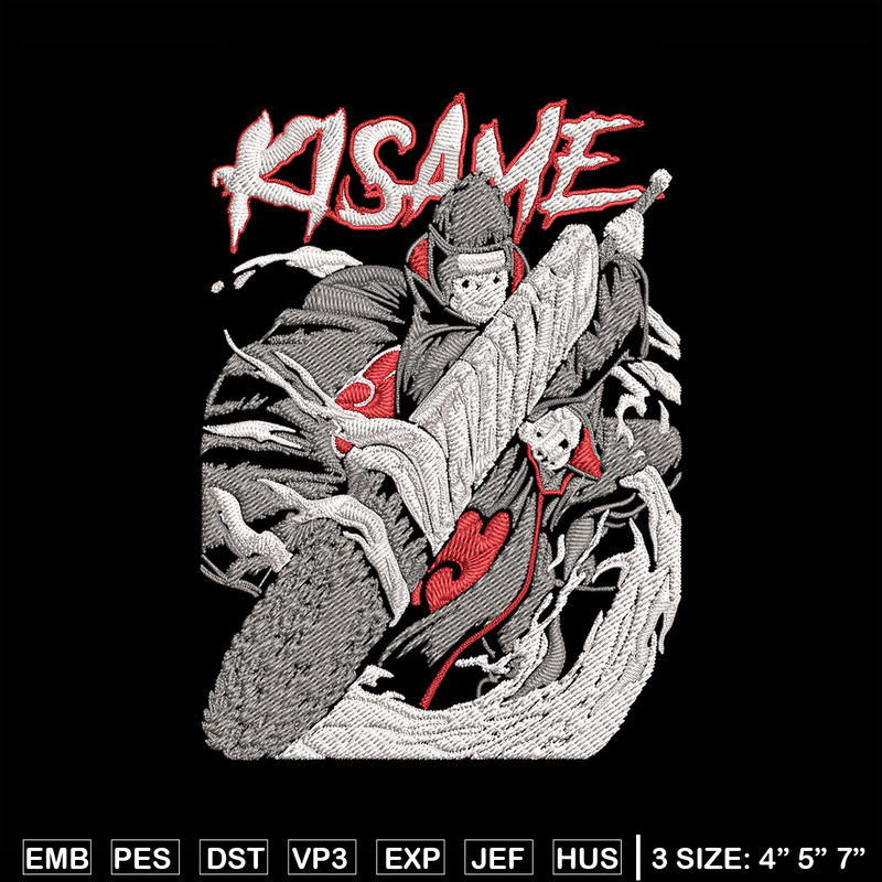 Kisame poster Embroidery Design, Naruto Embroidery,Embroidery File, Anime Embroidery, Anime shirt, Digital download.jpg