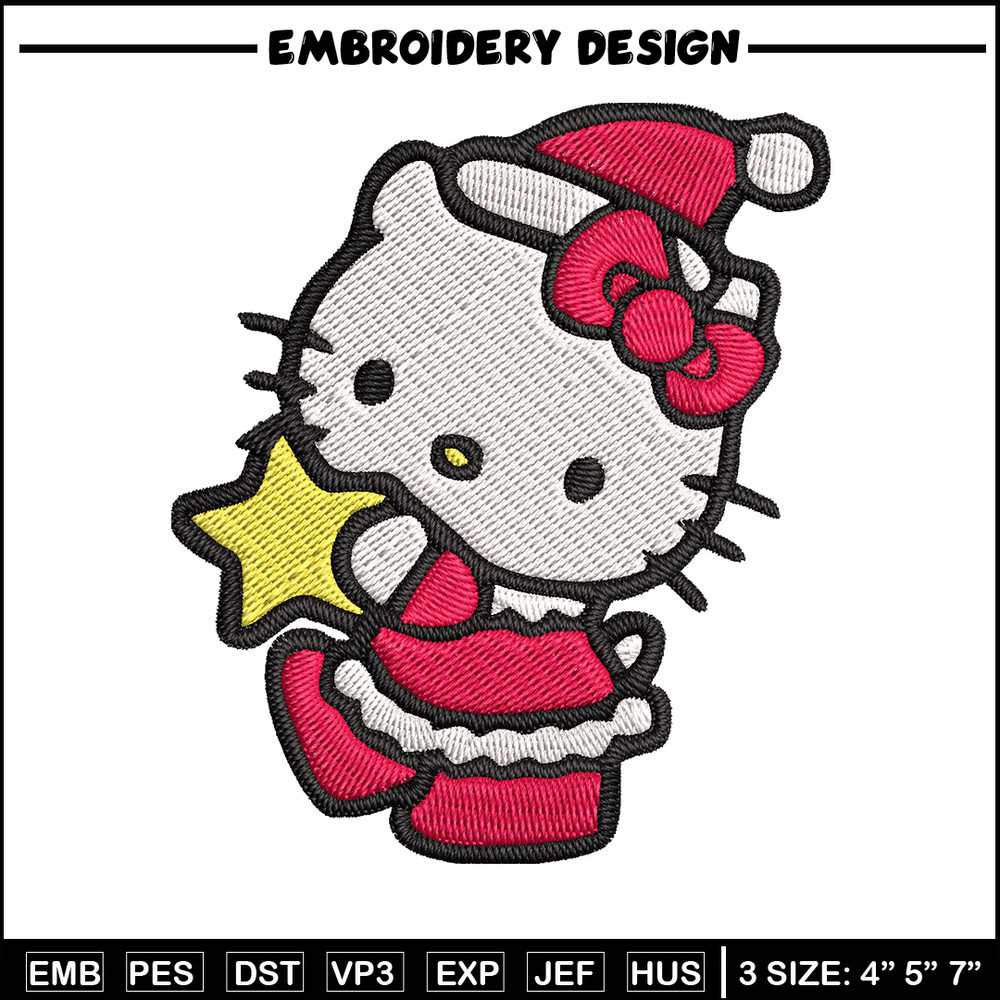 Kitty chrismas Embroidery Design, Kitty Embroidery, Embroidery File, Chrismas Embroidery,Anime shirt, Digital download..jpg