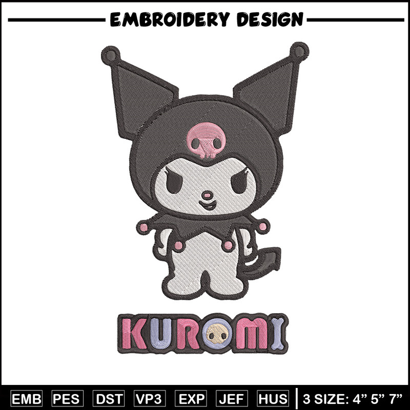 Kuromi logo Embroidery Design, Hello kitty Embroidery, Embroidery File,Anime Embroidery, Anime shirt, Digital download.jpg