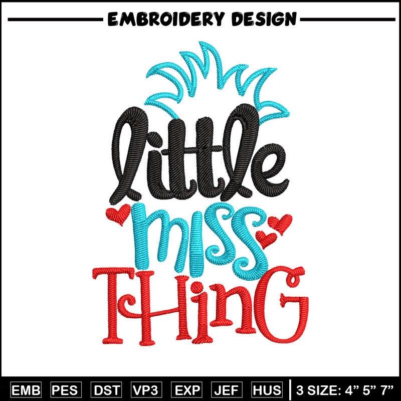 Little Miss Thing Dr Seuss Embroidery Design, Little Miss Thing Dr Seuss Embroidery, Embroidery File, Digital download.jpg