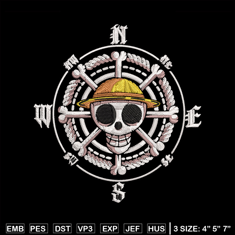 Logo One piece Embroidery Design, One piece Embroidery, Embroidery File, Anime Embroidery, Anime shirt, Digital download.jpg