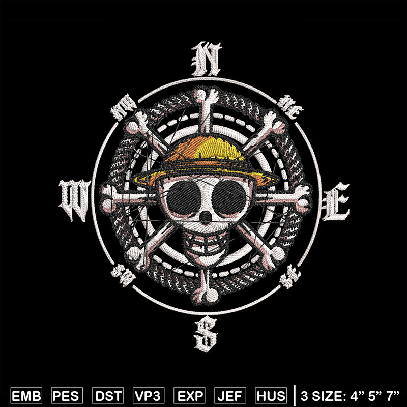 Logo One piece Embroidery Design, One piece Embroidery, Embroidery File, Anime Embroidery, Anime shirt,Digital download..jpg