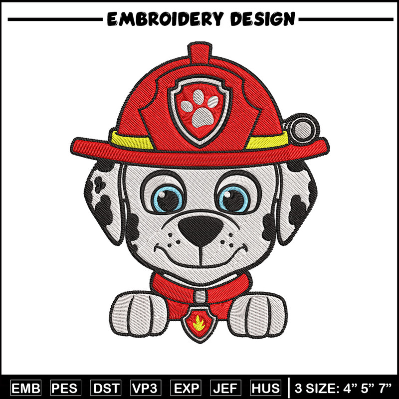Marshall dog Embroidery Design, Paw patrol Embroidery, Embroidery File, Anime Embroidery, Anime shirt, Digital download..jpg