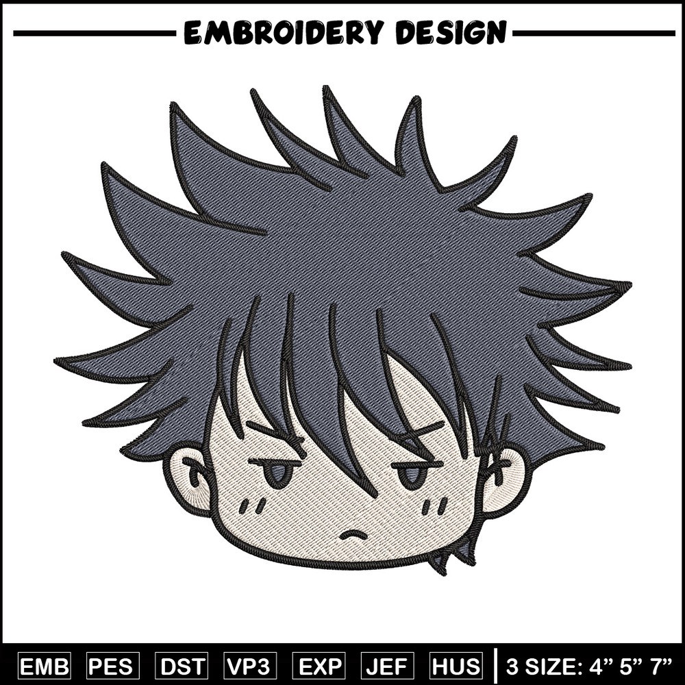 Megumi chibi Embroidery Design, Jujutsu Embroidery, Embroidery File, Anime Embroidery, Anime shirt,Digital download.jpg