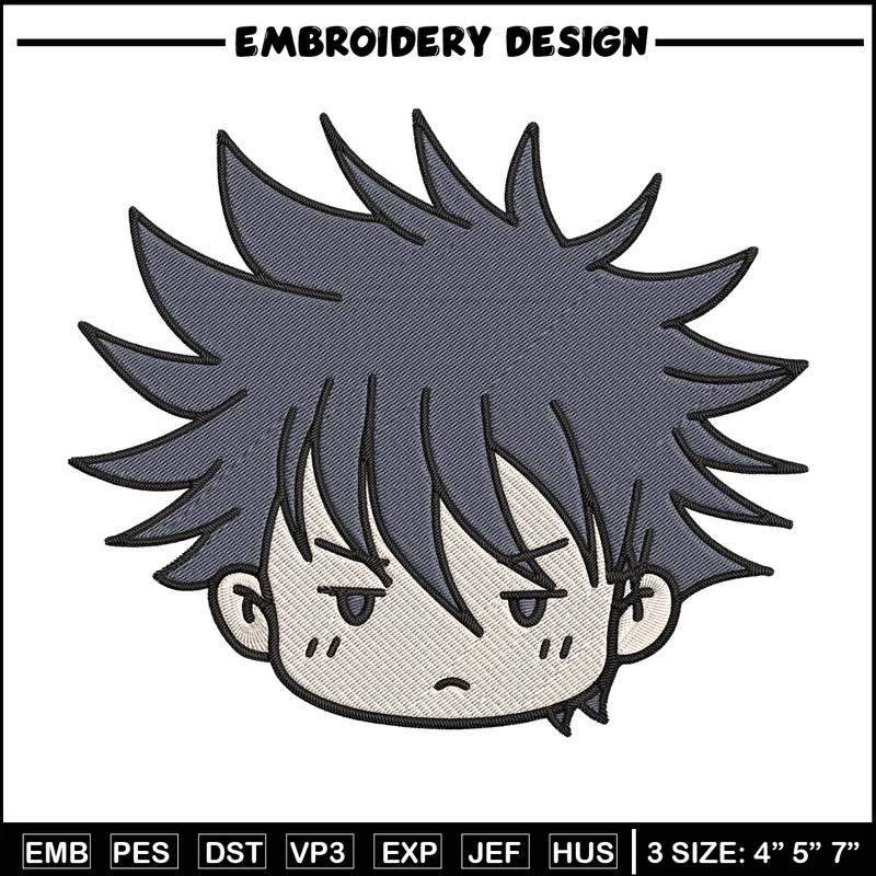 Megumi chibi Embroidery Design, Jujutsu Embroidery, Embroidery File, Anime Embroidery, Anime shirt,Digital download.jpg