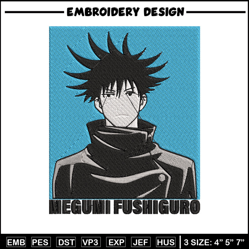 Megumi poster Embroidery Design, Jujutsu Embroidery, Embroidery File, Anime Embroidery, Anime shirt, Digital download.jpg