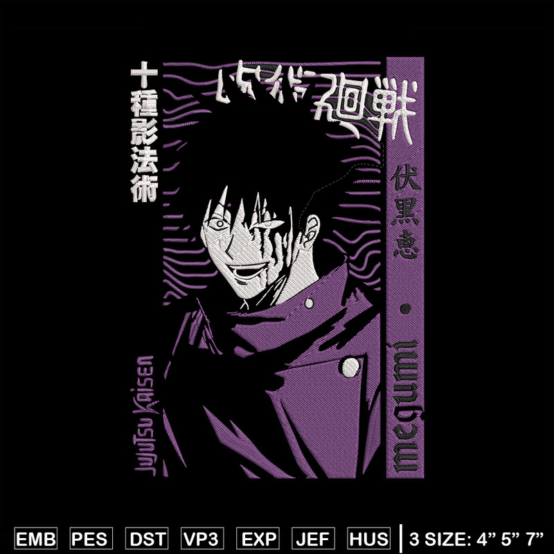 Megumi poster Embroidery Design,Jujutsu Embroidery,Embroidery File, Anime Embroidery,Anime shirt, Digital download.jpg