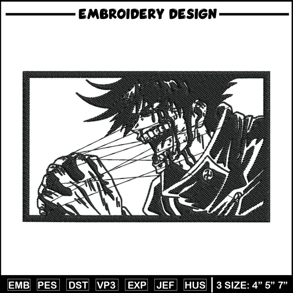 Megumi rectangle Embroidery Design, Jujutsu Embroidery, Embroidery File, Anime Embroidery, Anime shirt, Digital download.jpg