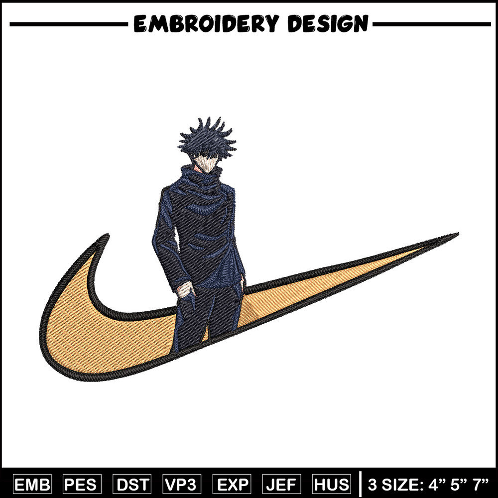 Megumi x nike Embroidery Design, Jujutsu Embroidery, Embroidery File, Nike Embroidery, Anime shirt, Digital download.jpg