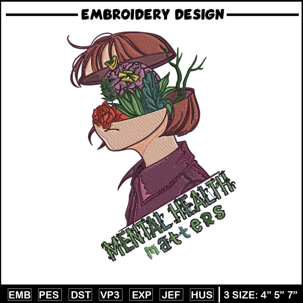 Mental Health Embroidery Design, Matters Embroidery, Embroidery File, Anime Embroidery, Anime shirt, Digital download.jpg