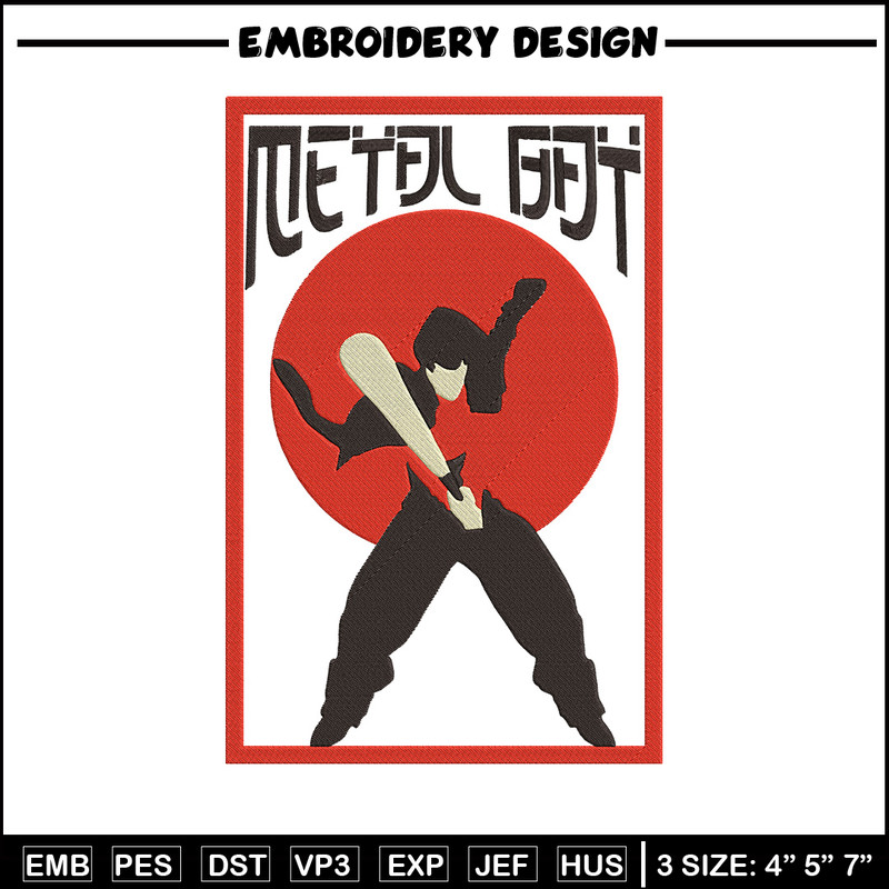 Metal bat Embroidery Design, One punch man Embroidery, Embroidery File, Anime Embroidery, Anime shirt, Digital download..jpg