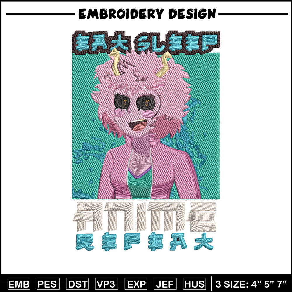 Mina Ashido Embroidery Design, Mha Embroidery, Embroidery File, Anime Embroidery,Anime shirt, Digital download.jpg