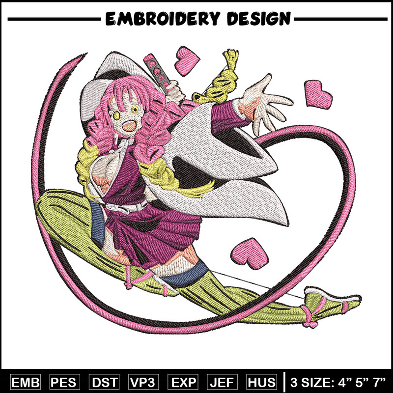 Mitsuri love Embroidery Design, Demon slayer Embroidery, Embroidery File, Anime Embroidery, Anime shirt,Digital download.jpg