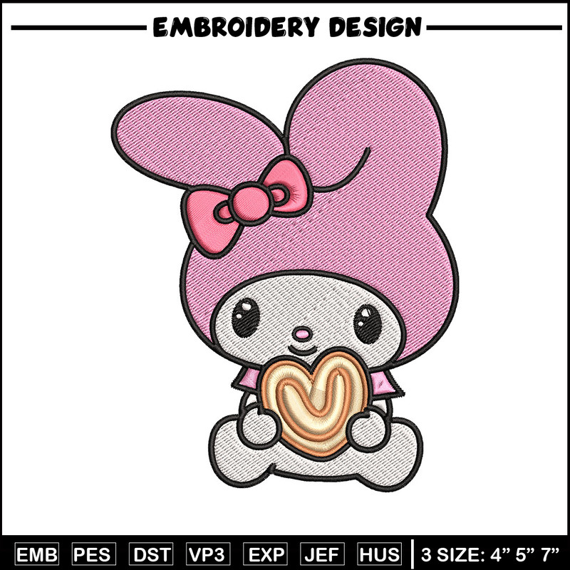 My Melody Embroidery Design, My Melody cartoon Embroidery, Embroidery File, Cartoon shirt, Digital download..jpg