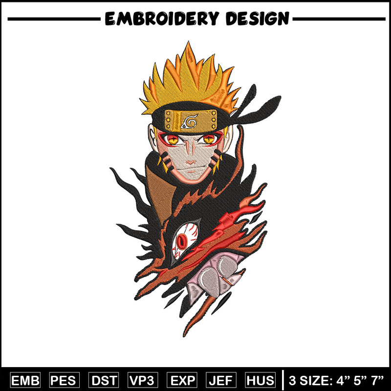 Naruto x kurama Embroidery Design, Naruto Embroidery, Embroidery File, Anime Embroidery, Anime shirt, Digital download..jpg